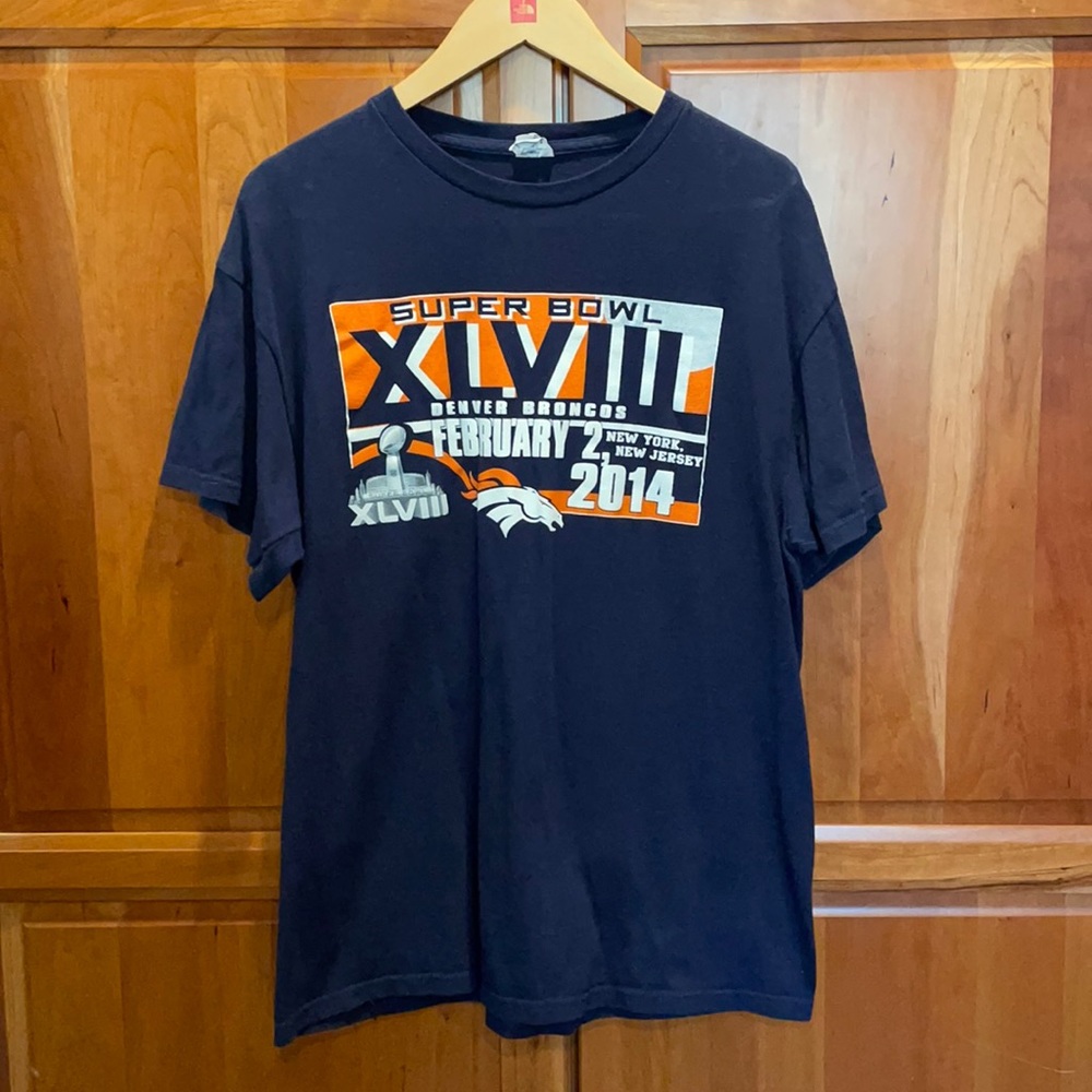 Unisex Denver Broncos 2014 Super Bowl Shirt Size L